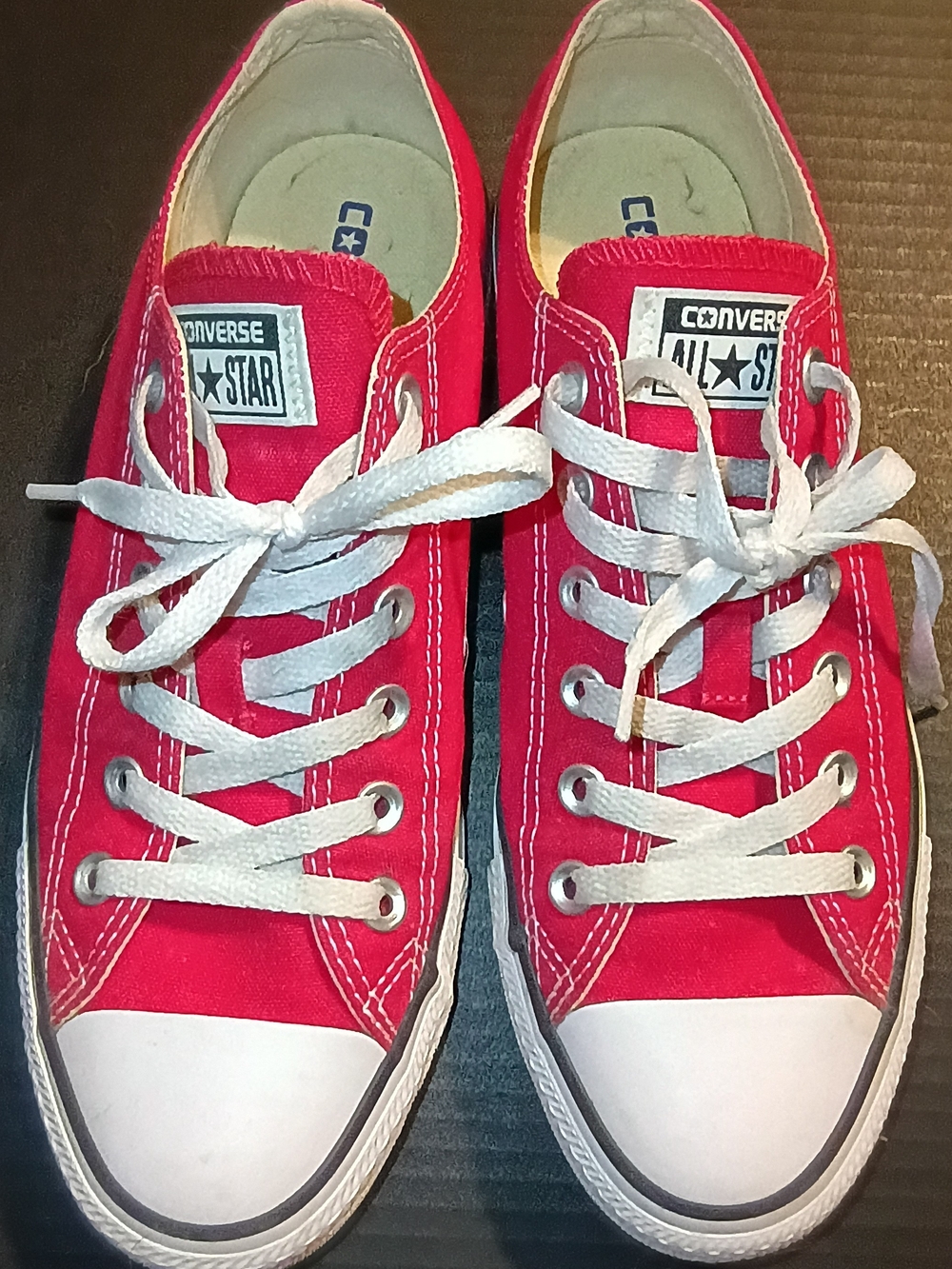 Converse All Star Low Top Sneakers in Red with White Accents Unisex W9/M7